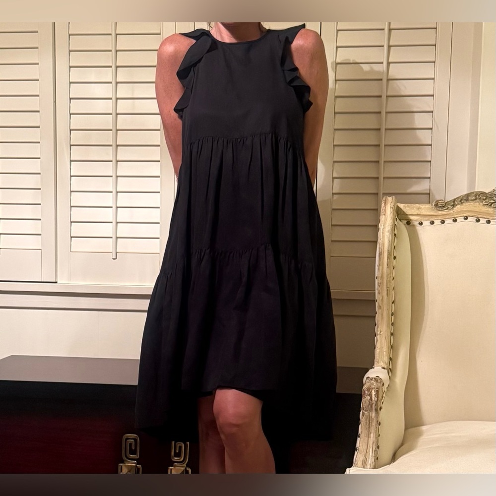Ulla Johnson linen blend black tiered dress - Picture 4 of 16